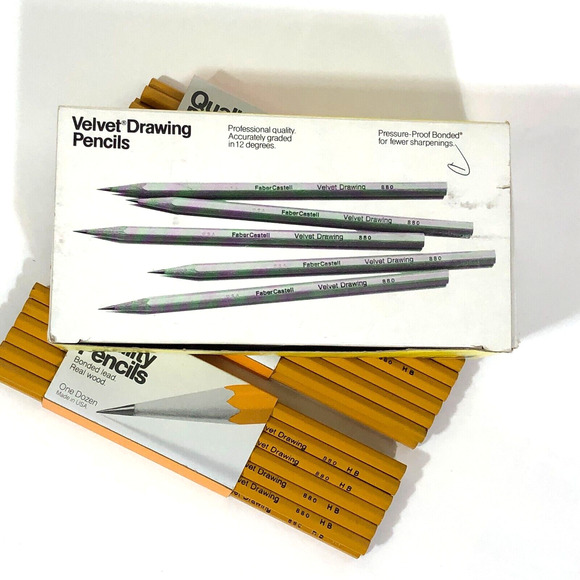 Faber Castell 880 HB Lead Velvet Drawing Lettering Pencils 2 Dozen PLUS 9 - Picture 3 of 8